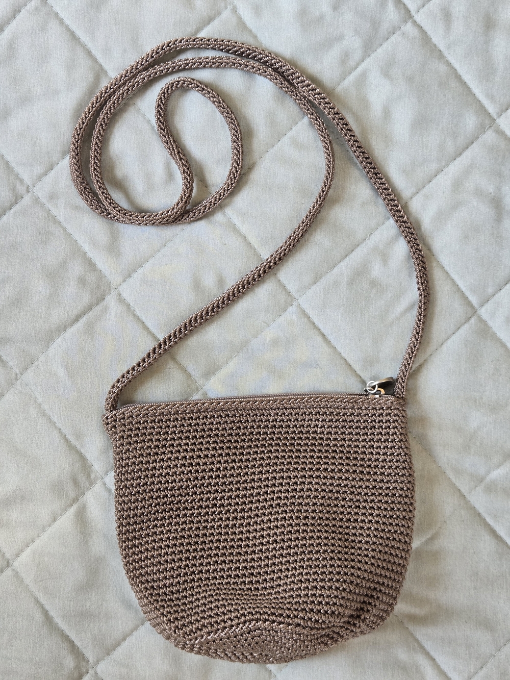 The Sak Handwoven Taupe MINI Crossbody Shoulder Barrel Bag